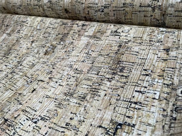 RUSTIC CORK Digital Print Fabric Home Decor Cotton Curtain Upholstery Material - 280cm or 110" EXTRA Wide