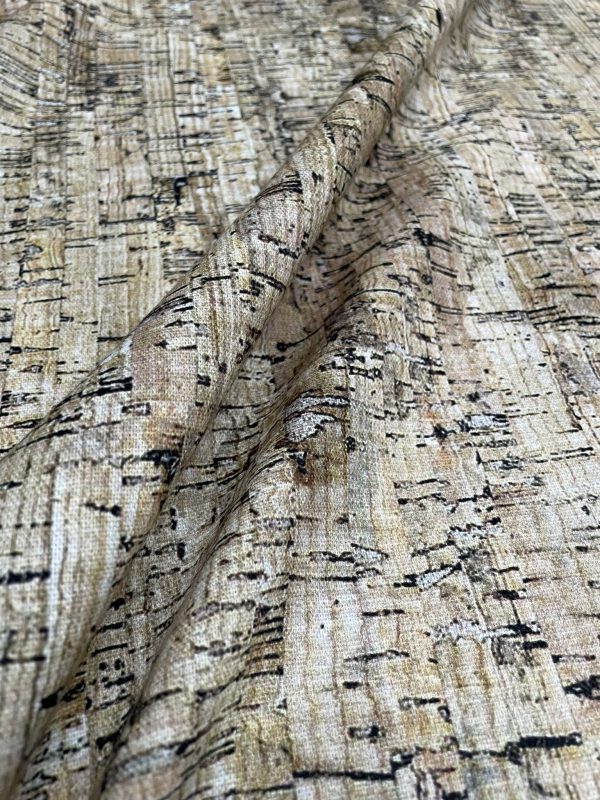 RUSTIC CORK Digital Print Fabric Home Decor Cotton Curtain Upholstery Material - 280cm or 110" EXTRA Wide - Image 3