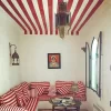 RED White Striped Fabric - Sofia Stripes Curtain Upholstery Material - 280cm wide - Image 4