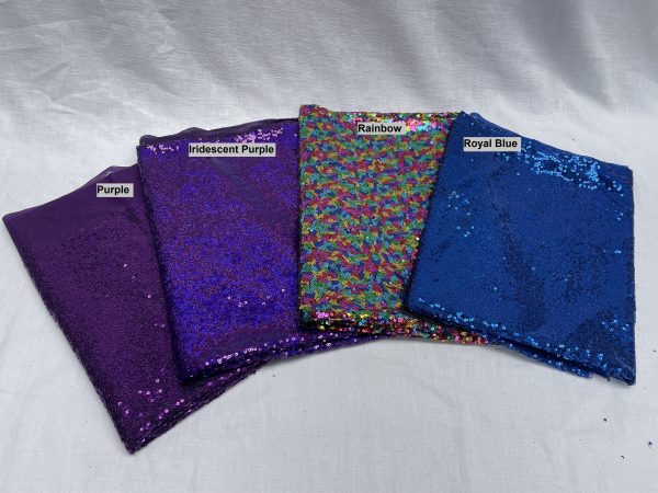 3mm Mini Sequins Fabric Material - 1 way stretch - 120cm or 47" wide - Sparkling Hologram Paillettes - Iridescent Purple - Image 6