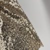 3mm Mini Sequins Fabric Material - 1 way stretch - 130cm or 51" wide - Sparkling Paillettes - Champagne - Image 2
