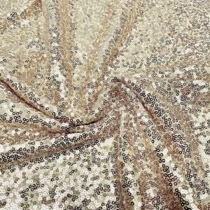 3mm Mini Sequins Fabric Material - 1 way stretch - 130cm or 51" wide - Sparkling Paillettes - Champagne