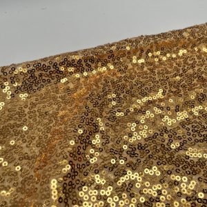 3mm Mini Sequins Fabric Material - 1 way stretch - 130cm or 51" wide - Sparkling Paillettes - Gold
