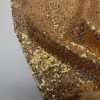 3mm Mini Sequins Fabric Material - 1 way stretch - 130cm or 51" wide - Sparkling Paillettes - Gold - Image 2