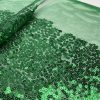 3mm Mini Sequins Fabric Material - 1 way stretch - 130cm or 51" wide - Sparkling Paillettes - Green - Image 2