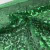3mm Mini Sequins Fabric Material - 1 way stretch - 130cm or 51" wide - Sparkling Paillettes - Green - Image 3