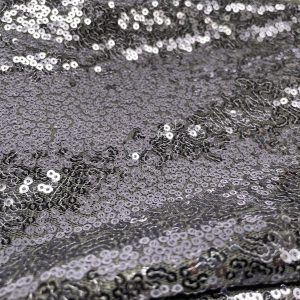 3mm Mini Sequins Fabric Material - 1 way stretch - 130cm or 51" wide - Sparkling Paillettes - Grey