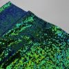 3mm Mini Sequins Fabric Material - 1 way stretch - 120cm or 47" wide - Sparkling Hologram Paillettes - Iridescent Green Purple