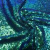 3mm Mini Sequins Fabric Material - 1 way stretch - 120cm or 47" wide - Sparkling Hologram Paillettes - Iridescent Green Purple - Image 2