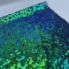 3mm Mini Sequins Fabric Material - 1 way stretch - 120cm or 47" wide - Sparkling Hologram Paillettes - Iridescent Green Purple - Image 3