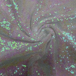 3mm Mini Sequins Fabric Material - 1 way stretch - 120cm or 47" wide - Sparkling Paillettes - Iridescent Pink