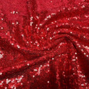 3mm Mini Sequins Fabric Material - 1 way stretch - 130cm or 51" wide - Sparkling Paillettes - Red
