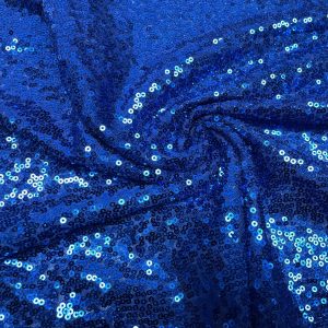 3mm Mini Sequins Fabric Material Stretch Mesh- 130cm or 51" wide - Sparkling Paillettes - Royal Blue Sequin
