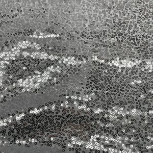 3mm Mini Sequins Fabric Material - 1 way stretch - 130cm or 51" wide - Sparkling Paillettes - Silver
