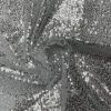 3mm Mini Sequins Fabric Material - 1 way stretch - 130cm or 51" wide - Sparkling Paillettes - Silver - Image 2