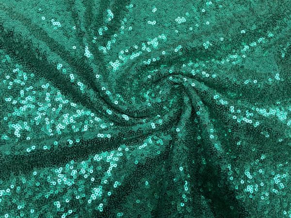 3mm Mini Sequins Fabric Material - 1 way stretch - 130cm or 51" wide - Sparkling Paillettes - Turquoise