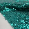 3mm Mini Sequins Fabric Material - 1 way stretch - 130cm or 51" wide - Sparkling Paillettes - Turquoise - Image 5