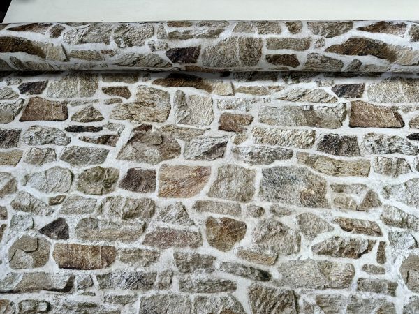Beige STONE WALL brick wall Curtain Upholstery Cotton Fabric Material - Digital Print Textile - 280cm extra wide - Image 4