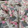 Vintage Chic French Rose Butterfly Cotton Linen Fabric - 140cm/55" wide - Image 8