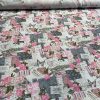 Vintage Chic French Rose Butterfly Cotton Linen Fabric - 140cm/55" wide