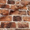 RED BRICK WALL Designer Curtain Upholstery cotton fabric material - 140cm wide - Red Bricks Print Canvas - Image 2