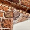 RED BRICK WALL Designer Curtain Upholstery cotton fabric material - 140cm wide - Red Bricks Print Canvas - Image 6