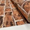 RED BRICK WALL Designer Curtain Upholstery cotton fabric material - 140cm wide - Red Bricks Print Canvas - Image 5