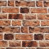 RED BRICK WALL Designer Curtain Upholstery cotton fabric material - 140cm wide - Red Bricks Print Canvas - Image 3