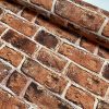 RED BRICK WALL Designer Curtain Upholstery cotton fabric material - 140cm wide - Red Bricks Print Canvas - Image 4