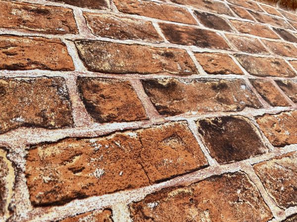 RED BRICK WALL Designer Curtain Upholstery cotton fabric material - 140cm wide - Red Bricks Print Canvas - Image 8