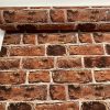RED BRICK WALL Designer Curtain Upholstery cotton fabric material - 140cm wide - Red Bricks Print Canvas