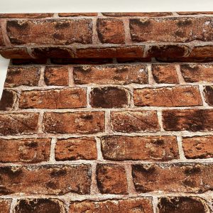 RED BRICK WALL Designer Curtain Upholstery cotton fabric material - 140cm wide - Red Bricks Print Canvas
