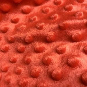Supersoft Dimple DOT Cuddle Soft Fleece Plush Velboa Fabric - 59"/150cm wide - CARROT RED Plush