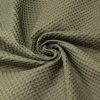 Cotton WAFFLE Pique Honeycombe Fabric Material - Bathrobe, Gown, Towel, Cushion - 59" or 150cm wide - Khaki Green Moss - Image 3