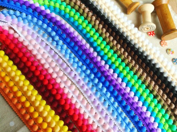 Pearl Pom pom bobble trim - BEST QUALITY PomPoms *Size MINI 10mm (0.4") *26 colours* #A