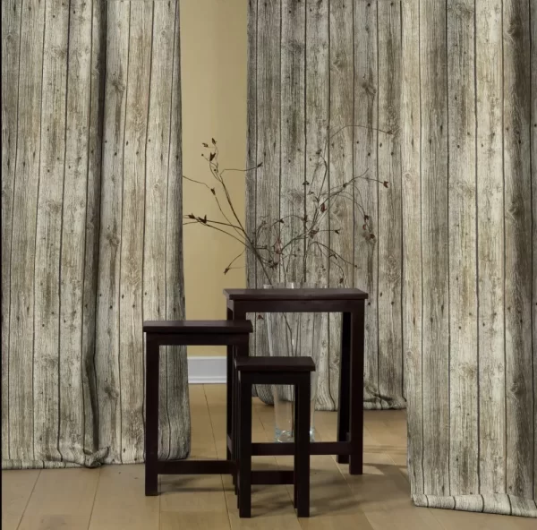 WOOD PLANK Designer Curtain Upholstery cotton fabric material - Wooden fence floorboard planks effect canvas -280cm extra wide - Image 7