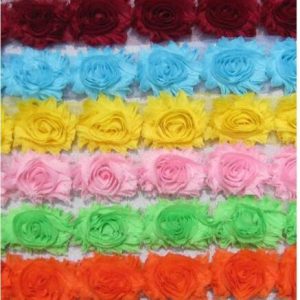 Flower Lace Trim - Frayed Chiffon Rose - Shabby Chic Bridal Flowers (by yard)
