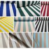 White Striped Fabric - Sofia Stripes Curtain Upholstery Material - 140cm wide - 5 colours /yellow, green, red, black and blue/
