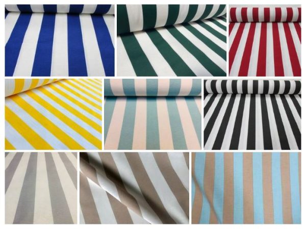 Striped Fabric - Sofia Stripes Curtain Upholstery Stripe Material - 280cm wide - 5 colours /yellow, red, black, green and blue/