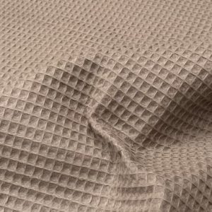 Cotton WAFFLE Pique Honeycombe Fabric Material - Bathrobe, Gown, Towel, Cushion - 59" or 150cm wide - Taupe Brown