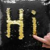 MERMAID Reversible 5mm Sequin Fabric Flip Two Tone Stretch Material - 130cm wide - Black & Gold sequins