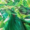 Palm Leaves 3 Tropical Leaf Fabric for Curtains Upholstery Green Cotton Material / digital print fabric / 280cm extra wide