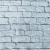 WHITE BRICK WALL Print Cotton Fabric for Curtains Backdrop - bricks stone effect material - 55''/ 140cm wide