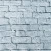 WHITE BRICK WALL Print Cotton Fabric for Curtains Backdrop - bricks stone effect material - 110''/ 280cm EXTRA wide - Image 2