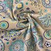AQUARIUS Flower Mandala Stars Hippy Print Fabric Curtain Upholstery material - 110'' / 280 cm Extra wide - BLUE