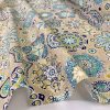 AQUARIUS Flower Mandala Stars Hippy Print Fabric Curtain Upholstery material - 110'' / 280 cm Extra wide - BLUE