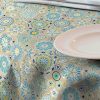 AQUARIUS Flower Mandala Stars Hippy Print Fabric Curtain Upholstery material - 110'' / 280 cm Extra wide - BLUE