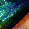 MERMAID Reversible 5mm Sequin Fabric Flip Two Tone Stretch Material - 130cm wide -  Iridescent Green Blue Black sequins