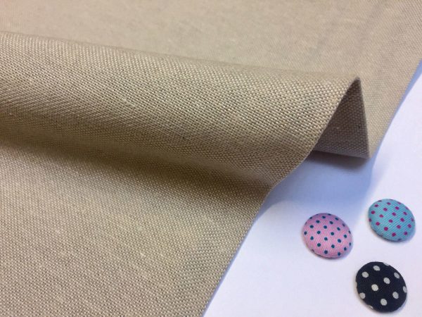 Plain Ottoman Fabric For Curtains Upholstery Cotton Canvas Material 140cm Wide ECRU