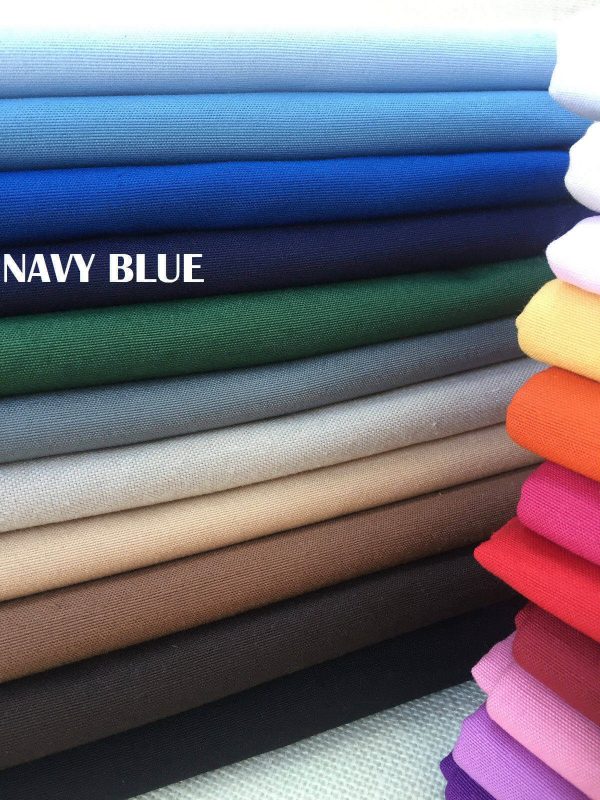Plain Ottoman Fabric For Curtains Upholstery Cotton Canvas Material 140cm Wide NAVY BLUE
